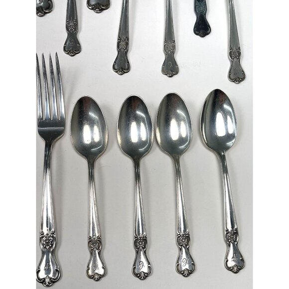 28pc Lot Old Company International Silver Silverplate SIGNATURE VariousMonograms - Picture 5 of 12
